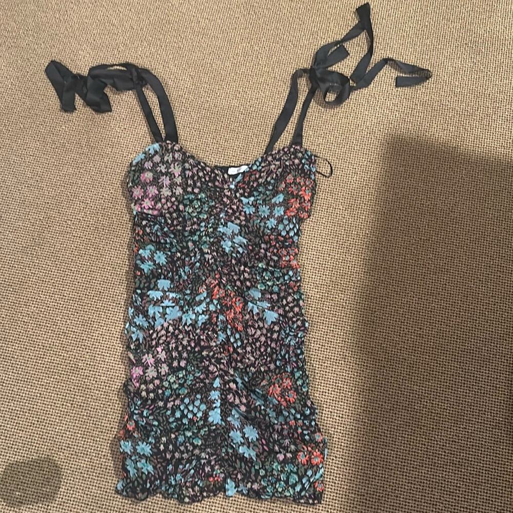 We are all pretty girls multi floral fitted dress. Size largege. Ran small
